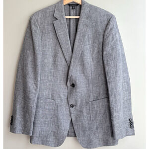 BANANA REPUBLIC Men's Linen Blazer 40R Slim Fit Gray Sports Coat Jacket Office